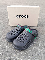 Шлепанцы Crocs женские Сабо кроксы черные пляжные шлепки
