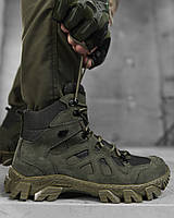 Тактические ботинки олива Saturn кожа, Весенние военные берцы олива Military Wars
