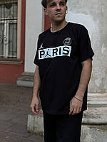 Футболка джордан псж чорна чоловіча футболка Jordan PSG