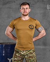 Тактическая футболка койот потоотводящая Военная разведка, Военная футболка койот coolmax Military Wars
