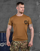 Мужская футболка військова розвідка койот полиэстер, Тактическая коричневая футболка койот Military Wars
