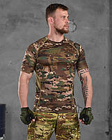 Компресійна тактична футболка мультикам, Військова футболка камуфляж мультикам Military Wars