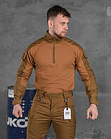 Военный убакс койот рип-стоп с липучками под шевроны, Тактическая боевая рубашка койот Military Wars