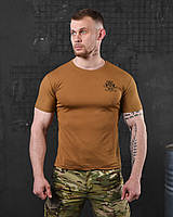 Тактическая футболка койот с черепом, Военная футболка койот Череп coolmax Military Wars