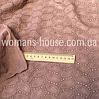 Тканина Батист вишивка прошва листок Кава з молоком, фото 2