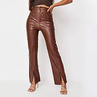 Шкіряні штани жіночі шкіряні штани з високою талією жіночі чорні жіночі штани (розмір L), Amazon, Німеччина