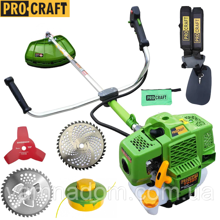 Бензокоса ProCraft T4350 (3 ножі + 1 котушка з волосінню)
