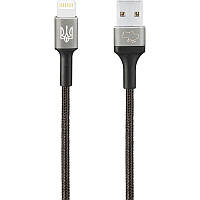 Кабель Gelius Strong Ukraine Lightning-USB 1.2м(3A) нейлоновый для зарядки и передачи данных Black(GP-UCN002L)
