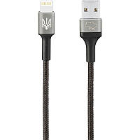 Кабель Gelius Strong Ukraine Lightning - USB 1.2м (3A) нейлоновий для зарядки і передачі даних Black (GP-UCN002L)