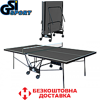 Теннисный стол для закрытых помещений складной теннисный стол игровой GSI-sport Compact Strong графит