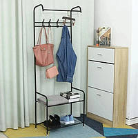 Напольная стойка вешалка для одежды металлическая Corridor Rack с полками стойкой для обуви TOP