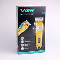Машинка для стрижки волос аккумуляторная VGR V-652 Professional Золотистая 5 Вт 1500 мАч с LED дисплеем и USB