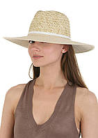 Шляпа летняя женская Федора с большими полями бежевая