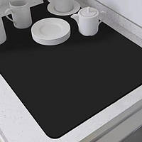 Супер поглощающий коврик нескользящий для сушки посуды суперабсорбирующий 29*39см черный Shop