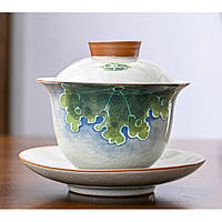 Гайвань, Гайвань керамической, Гайвань Лист Лотоса, чайная церемония состоит из чашки, крышечки и блюдца 150мл