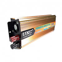 Инвертор электричества автомобильный UKC для преобразования напряжения AC/DC 24V 1500W с клеммами и активным