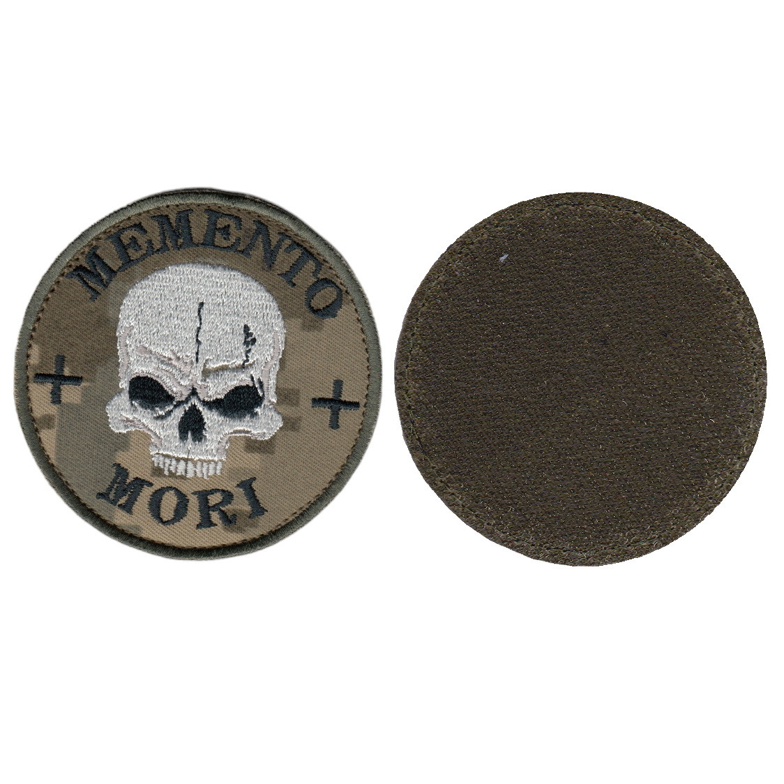 Шеврон ЗСУ, військовий / армійський, memento mori, на липучці, на пікселі, діаметр 8 см, фото 1