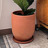 Великий горщик для квітів керамічний Гончарний 25 л Rezon червоний теракотовий мат