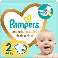 Подгузники Pampers Premium Care Размер 2 4-8 кг 136 шт 8006540855812 ZXC
