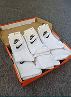 12 пар в упаковці, Шкарпетки NIKE високі білі р. 41-45