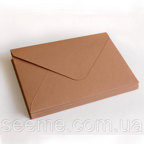 Конверт 175x125 мм, колір теракота (terracota), КОМПЛЕКТ 10 ШТ