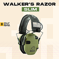 Тактические активные наушники Walkers Razor Slim. Наушники для стрельбы Волкерс Койот и олива на выбор