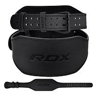 Пояс для важкої атлетики RDX 6 шкіряний Full Black 2XL WBS-6FB-2XL SP