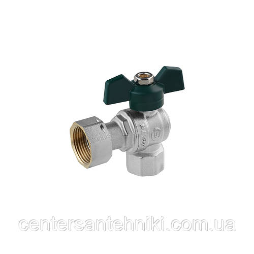 Кран шаровой с накидной гайкой угловой STA "LB" (DN) 15 НН PN40 зеленая ...