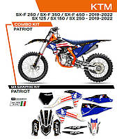 Набор наклеек UFO KTM SX/SXF 125/150/250/350/450 '19-'22 PATRIOT, цвет черный