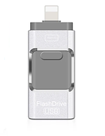 Флешка для Apple iPhone с разъемом USB 3.0 Micro USB Lightning 128 GB HighSpeed Silver
