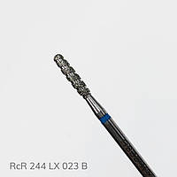 Фреза для манікюру алмазна RcR 244 LX 023B "Полум'я заокруглене торнадо" синя