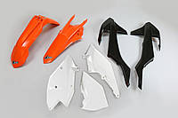Комплект пластиков UFO KTM EXC '17-'19, цвет оранжевый/черный/белый (KT518E999W)