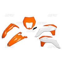 Комплект пластиков UFO KTM EXC/EXC-F '14-'16, цвет оранжевый/белый (KT524E999X)