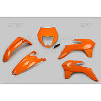 Комплект пластиков UFO KTM EXC/EXCF '14-'16 с защитой лампы, цвет оранжевый (KT524E127)