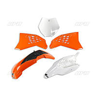 Комплект пластиков UFO KTM SX 65 12-15, цвет оранжевый/белый (KT525E999)