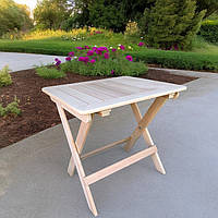 Розкладний Садовий Стіл для Дачі та Саду: Зручність та Практичність Натуральне дерево Вільха 90 см