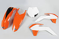Комплект пластиков UFO KTM SX 85 '13-'17, цвет оранжевый/белый