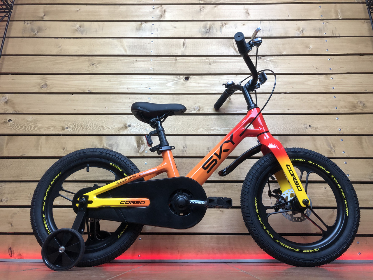 Дитячий велосипед 16" Corso Sky SK-16920 помаранчево-червоний на зріст 100-115 см