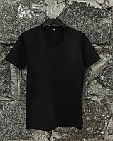 Мужская черная футболка летняя повседневная однотонная , Спортивная базовая футболка черного цвета из хл bmbl