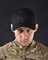 Универсальная черная кепка 5.11 тактическая для военных , Черная бейсболка 5.11 tactical армейская полев bmbl