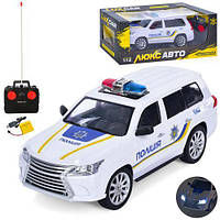 Машина р/у, 1:12, 32см, полиция, резиновые колеса, свет, аккумулятор, USB-зарядное, в кор. 46*19*18см
