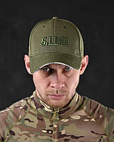 Армейская кепка 5.11 олива тактическая для военных коттон , Регулируемая бейсболка 5.11 для ЗСУ оливкова bmbl