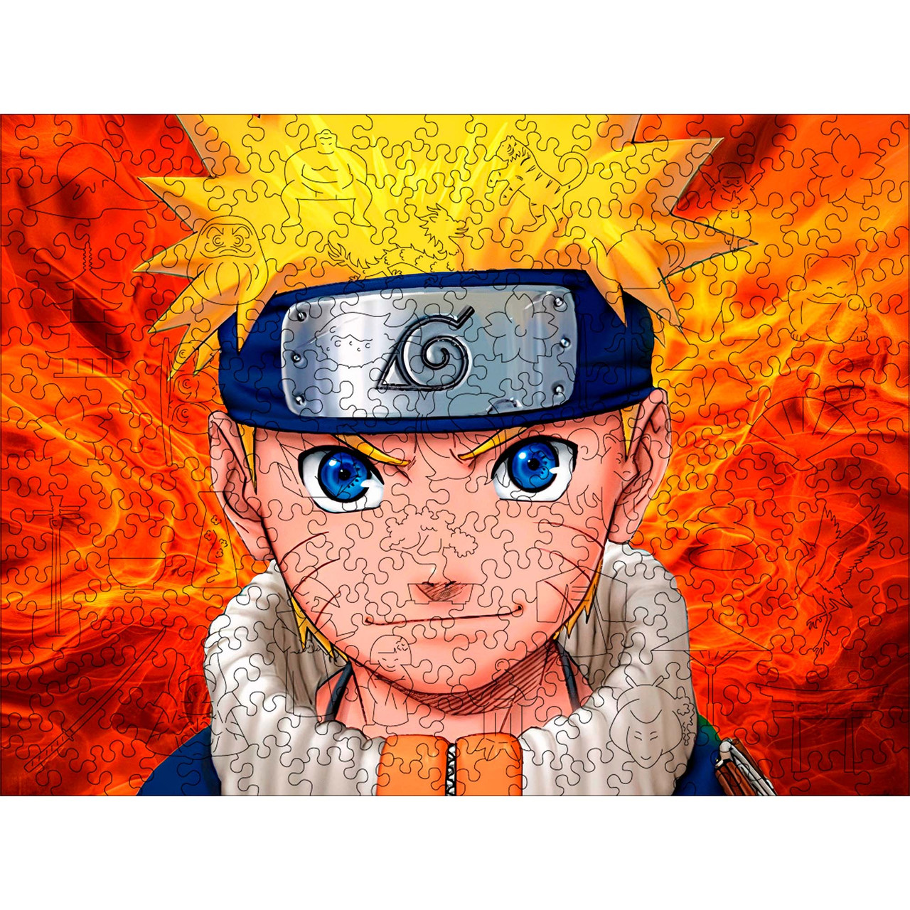 Середній Дерев'яний Пазл Woods Story Аніме Наруто L, фото 1