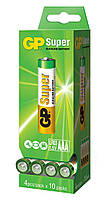 Батарейка щелочная GP Super Alkaline 24А-2DP40 LR3 AAA (минипальчиковая) 1.5V бокс навесной 4шт/уп