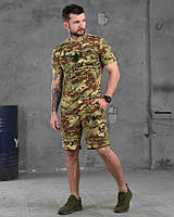 Літній камуфляжний костюм мультикам футболка та шорти, тактичний армійський костюм мультикам на літо військовий