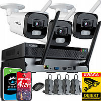 Комплект мониторинга FORCE 3x IP-камера WiFi 4MPX