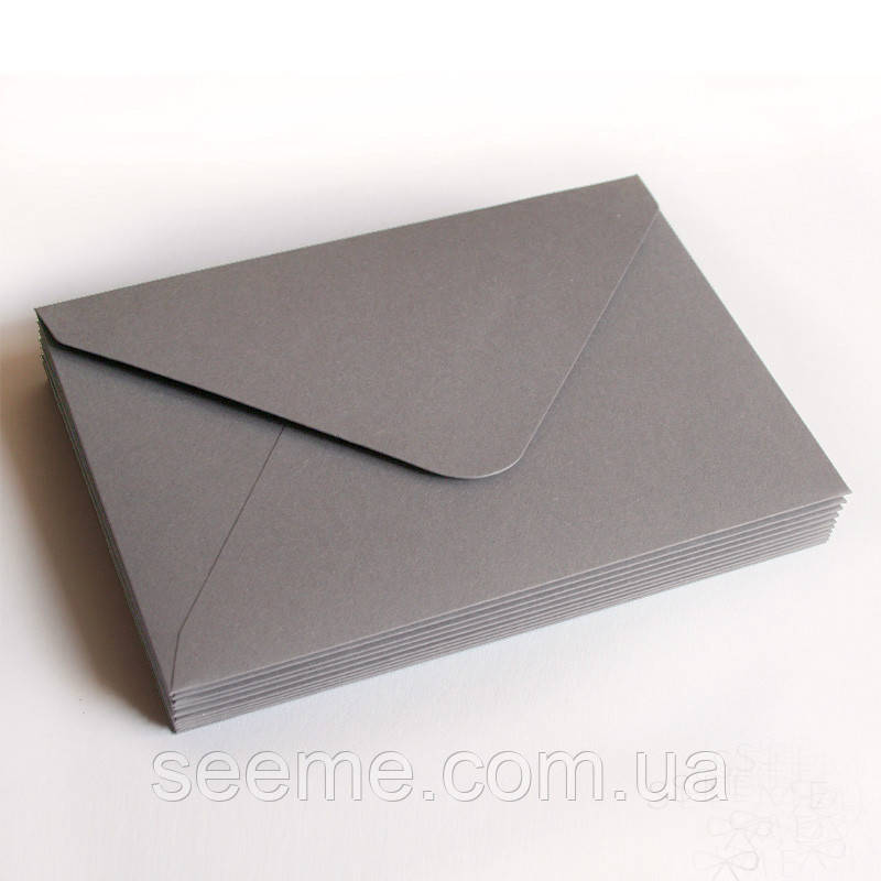 Конверт 175x125 мм, колір сірий, КОМПЛЕКТ 10 шт., фото 1