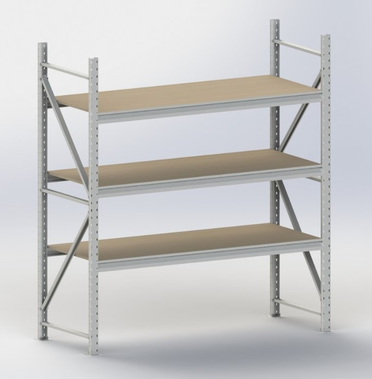 Стелаж 2500х2480х500мм 3полки металевий полочний навантаження на полицю до 300кг, фото 1