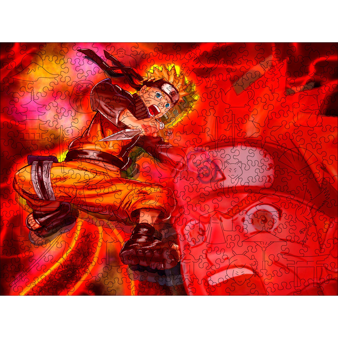 Середній Дерев'яний Пазл Woods Story Аніме Наруто Шинобі L, фото 1