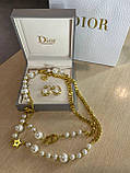 Діор набір сережки та підвіска / Dior, фото 4